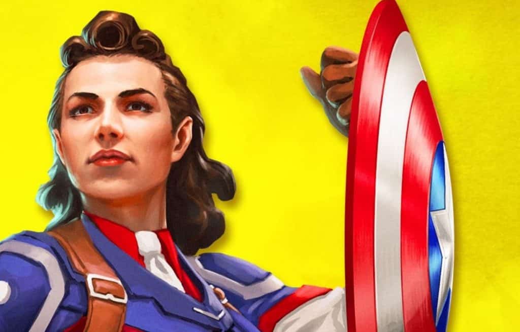 Peggy Carter illustrated as Captain America