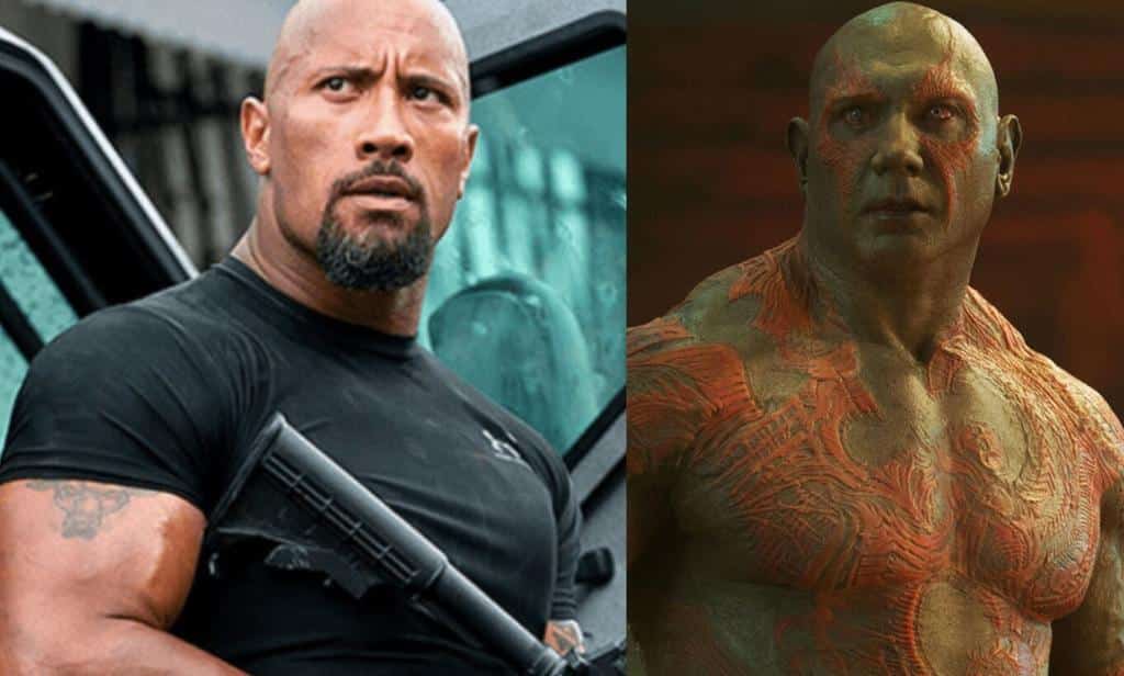 Dave Bautista Dwayne Johnson The Rock