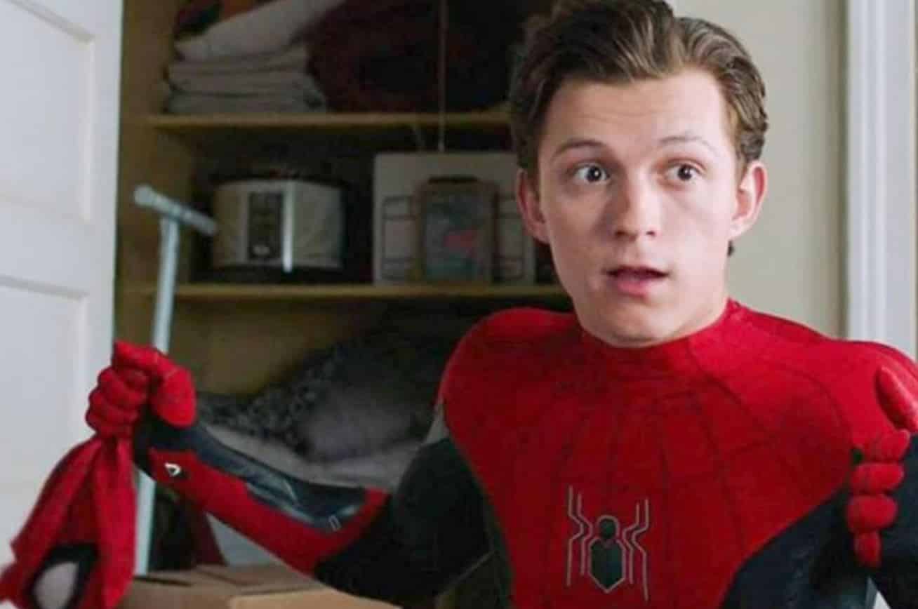 Tom Holland Wears The Suit In Spider Man 3 Set Photo