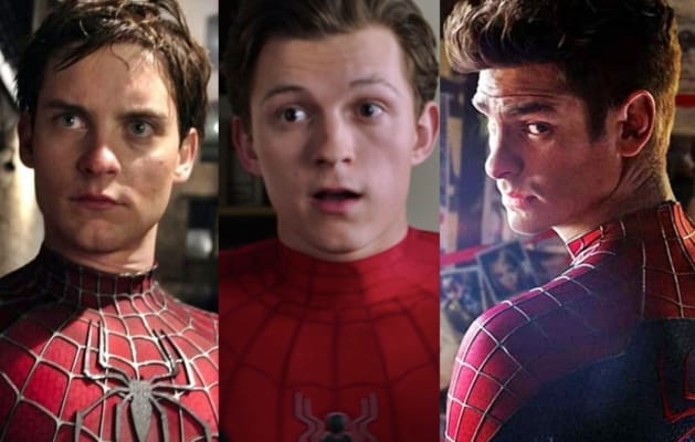 spider-man actors tobey maguire tom holland andrew garfield