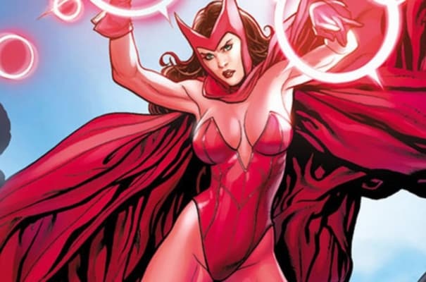 scarlet witch cosplay body paint